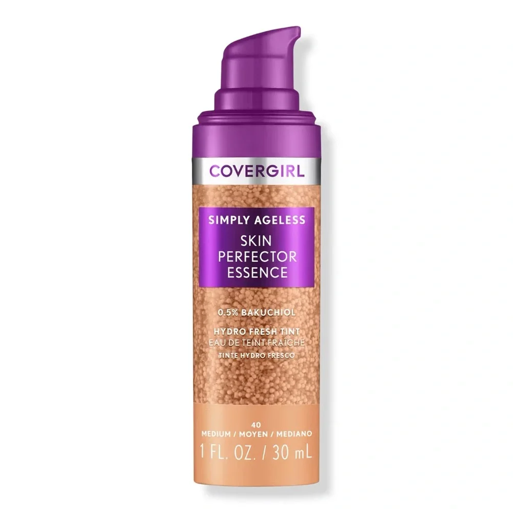 CoverGirl Simply Ageless Skin Perfector Essence Foundation - 40 Medium, NEW